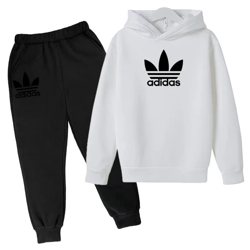 2026Latest Model Kids Boy Girl 3-12YearsSweatshirt+Trousers Autumn Hoodie Letters Sports Pullover Coat Leisure Fashion Set