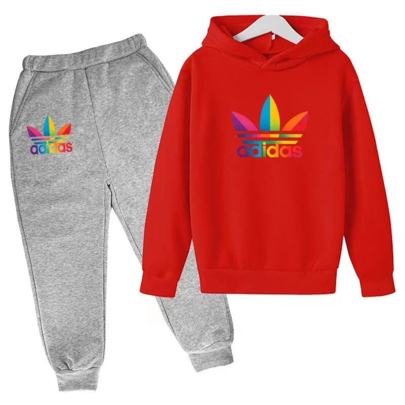 2026Latest Model Kids Boy Girl 3-12YearsSweatshirt+Trousers Autumn Hoodie Letters Sports Pullover  Coat  Leisure Fashion Set