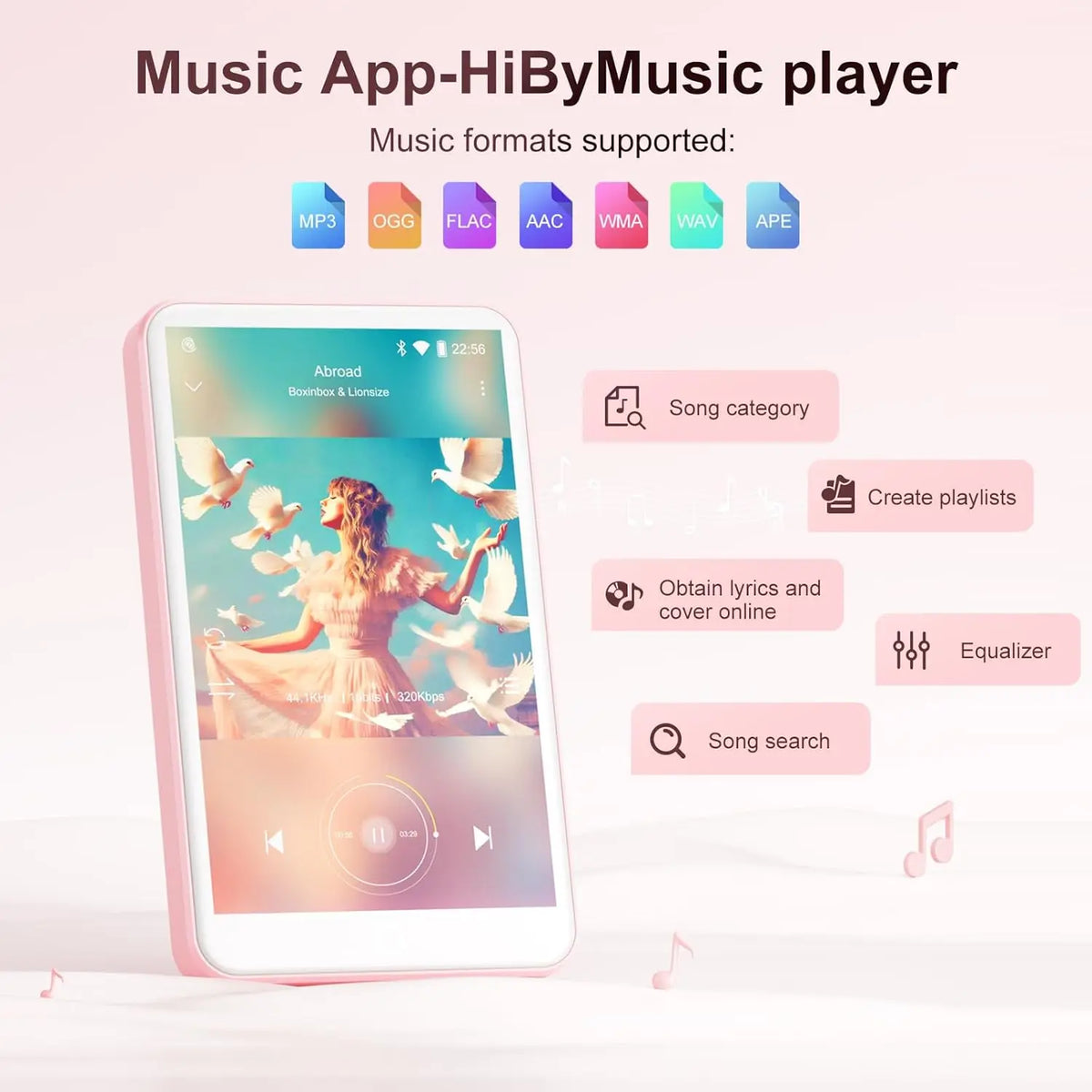 Android 9.0 Oilsky M303pro MP3 Player  with Bluetooth and WiFi, 4.0-inch with speakers capacity up to 512GB