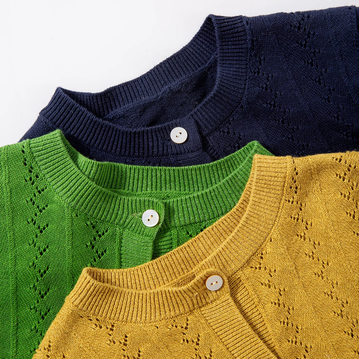 Amila 2026 Spring Children's Sweater Cardigan Round Neck Hollow Pattern Casual Loose Daily Fashion Gentle Top