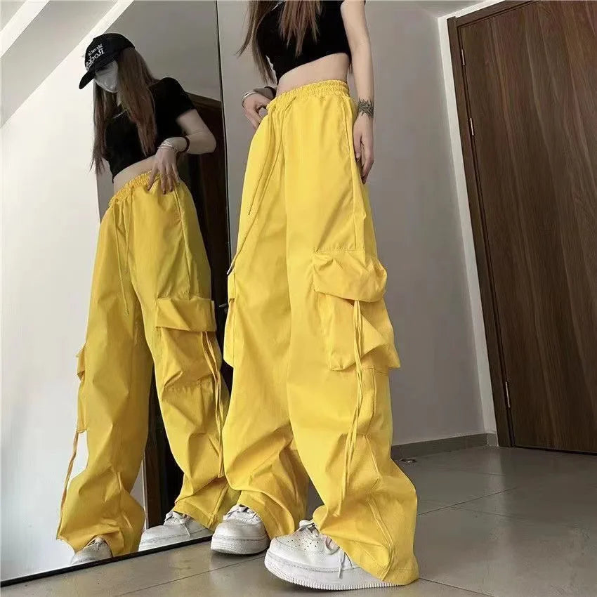 Retro Cargo Pants Women Fashion Streetwear High Waist Thin Casual Sweatpants Harajuku Sports Pants Woman Clothes Trousers Mujer
