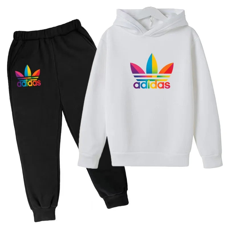 2026Latest Model Kids Boy Girl 3-12YearsSweatshirt+Trousers Autumn Hoodie Letters Sports Pullover  Coat  Leisure Fashion Set