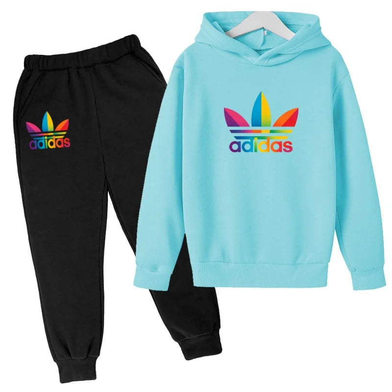 2026Latest Model Kids Boy Girl 3-12YearsSweatshirt+Trousers Autumn Hoodie Letters Sports Pullover  Coat  Leisure Fashion Set