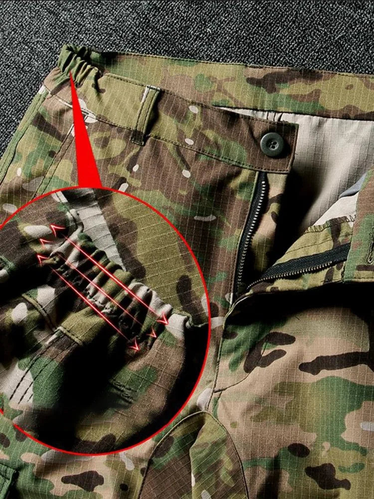 Men Tactical Joggers Outdoor Ripstop Hunting Cargo Pants Working Clothing Hiking Lightweight Camouflage Trousers Mens Streetwear