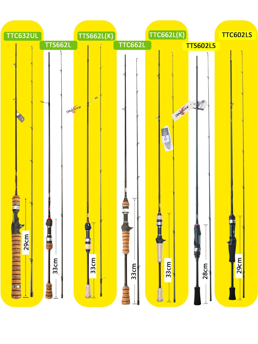 Deliver from USA KUYING TETON TTC662L TTC632UL TTS662L TTC602LS TTS602LS Fishing Lure Rod Casting Spinning River Stream Carbon
