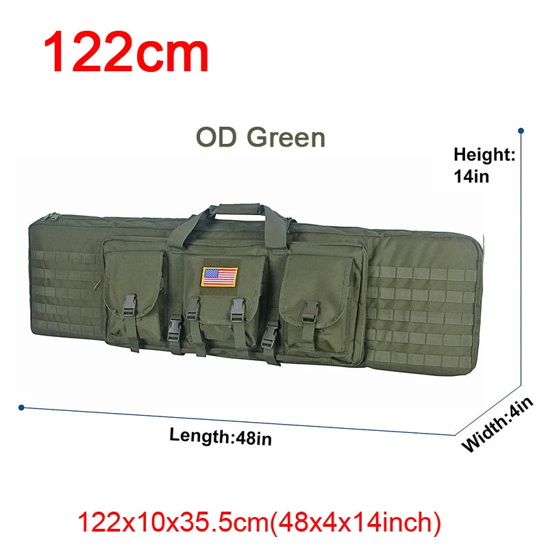 LQARMY 32 38 42 48 inch Tactical Double Rifle Case Molle Rifle Bag Sniper Airsoft Gun Case Backpack Hunting Gun Holster