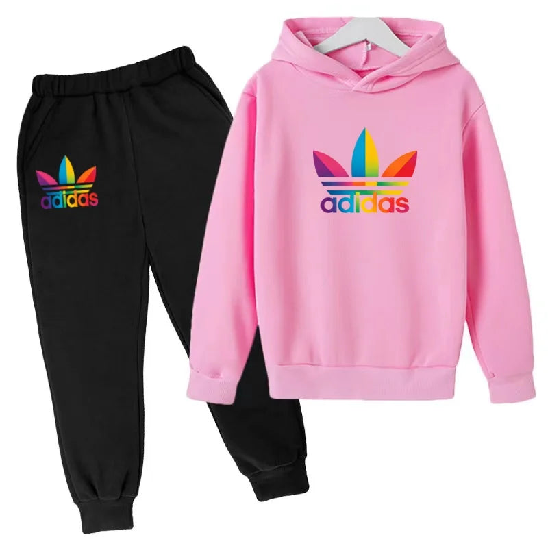 2026Latest Model Kids Boy Girl 3-12YearsSweatshirt+Trousers Autumn Hoodie Letters Sports Pullover  Coat  Leisure Fashion Set