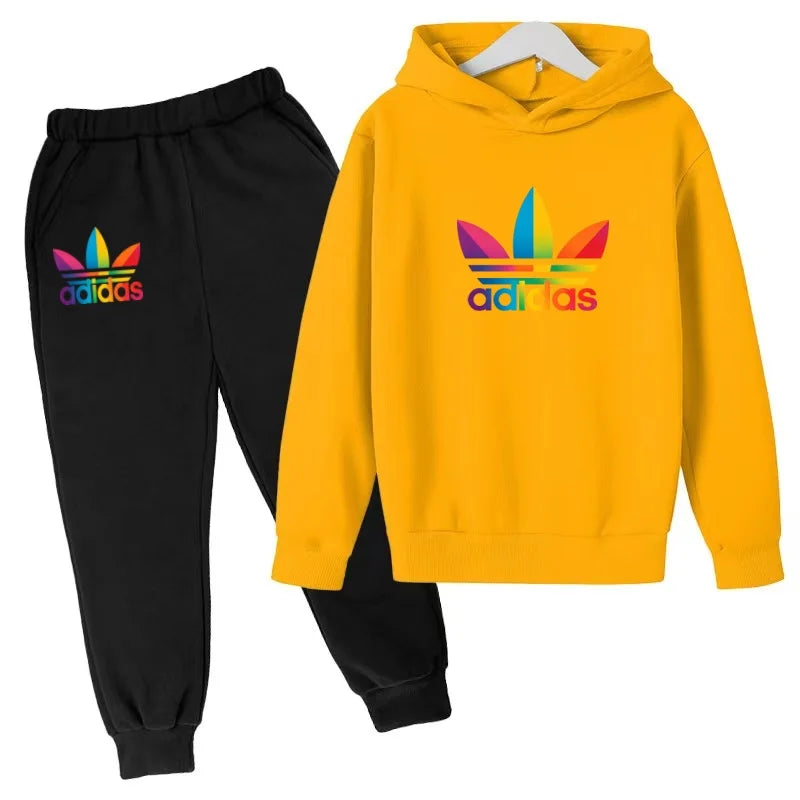 2026Latest Model Kids Boy Girl 3-12YearsSweatshirt+Trousers Autumn Hoodie Letters Sports Pullover  Coat  Leisure Fashion Set