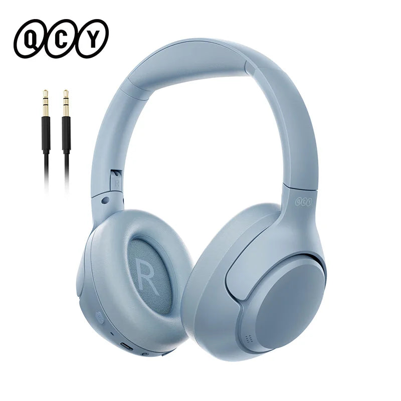 QCY H3 ANC Wireless Headphones 43dB Active Noise Cancellation Headset Wired/Wireless Bluetooth 5.4 Hi-Res Audio Earphones 60Hrs