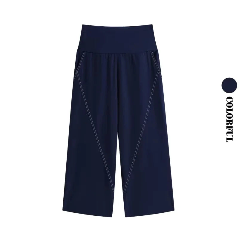 DRUR Loose Fit Summer Yoga Set Women 2 Piece Lightweight Breathable Sport Shirts Sweatpants Suit 2pcs Sportswear Outfit Yogawear