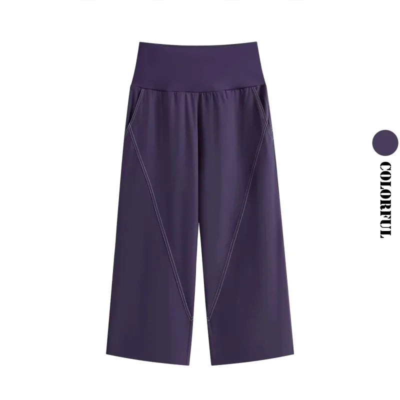 DRUR Loose Fit Summer Yoga Set Women 2 Piece Lightweight Breathable Sport Shirts Sweatpants Suit 2pcs Sportswear Outfit Yogawear