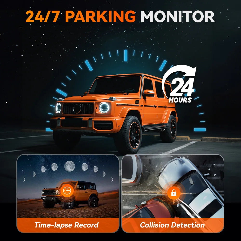 WOLFBOX M40lite Dash Cam 4K+1080P 10" Rear View Mirror Camera Video Recorder Front and Rear Dash Camer