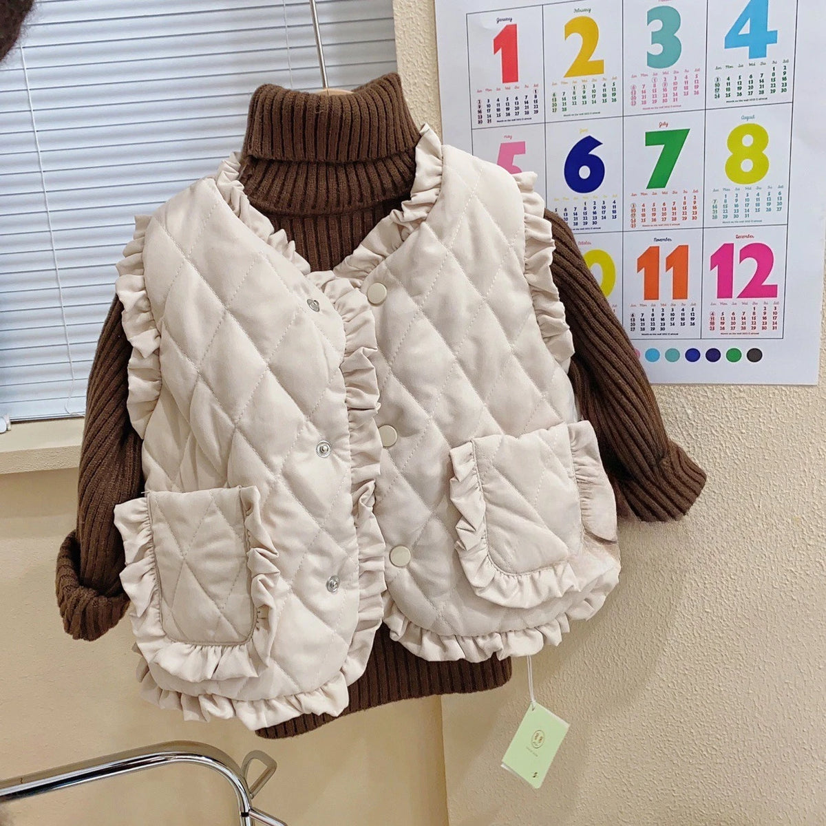 Fashion Autumn Winter Solid Color Warm Waistcoats Children's Sleeveless Lining Fleece Thicken Coat Girls Outerwear Baby Clothing