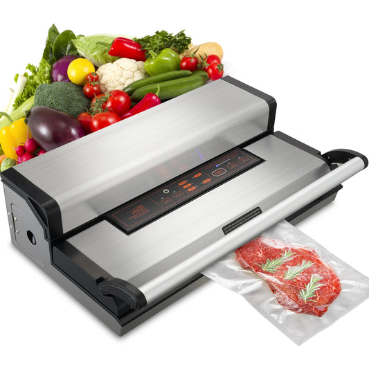 SucceBuy Commercial Vacuum Sealer Machine Multifunction Automatic Food Packaging with Bag Roll Storage Cutter for Home Kitchen