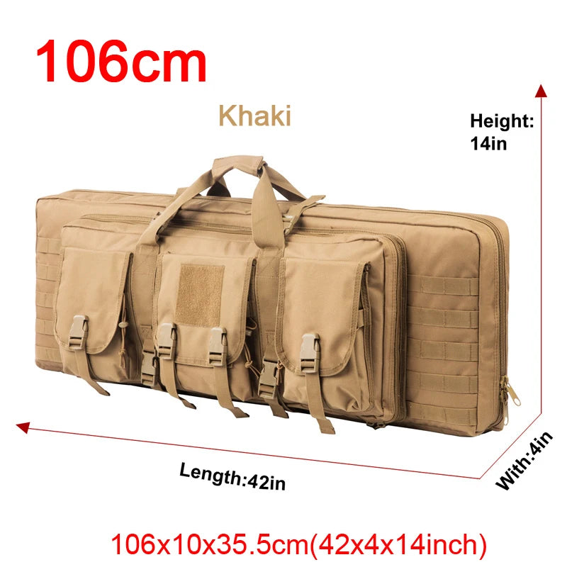 LQARMY 32 38 42 48 inch Tactical Double Rifle Case Molle Rifle Bag Sniper Airsoft Gun Case Backpack Hunting Gun Holster