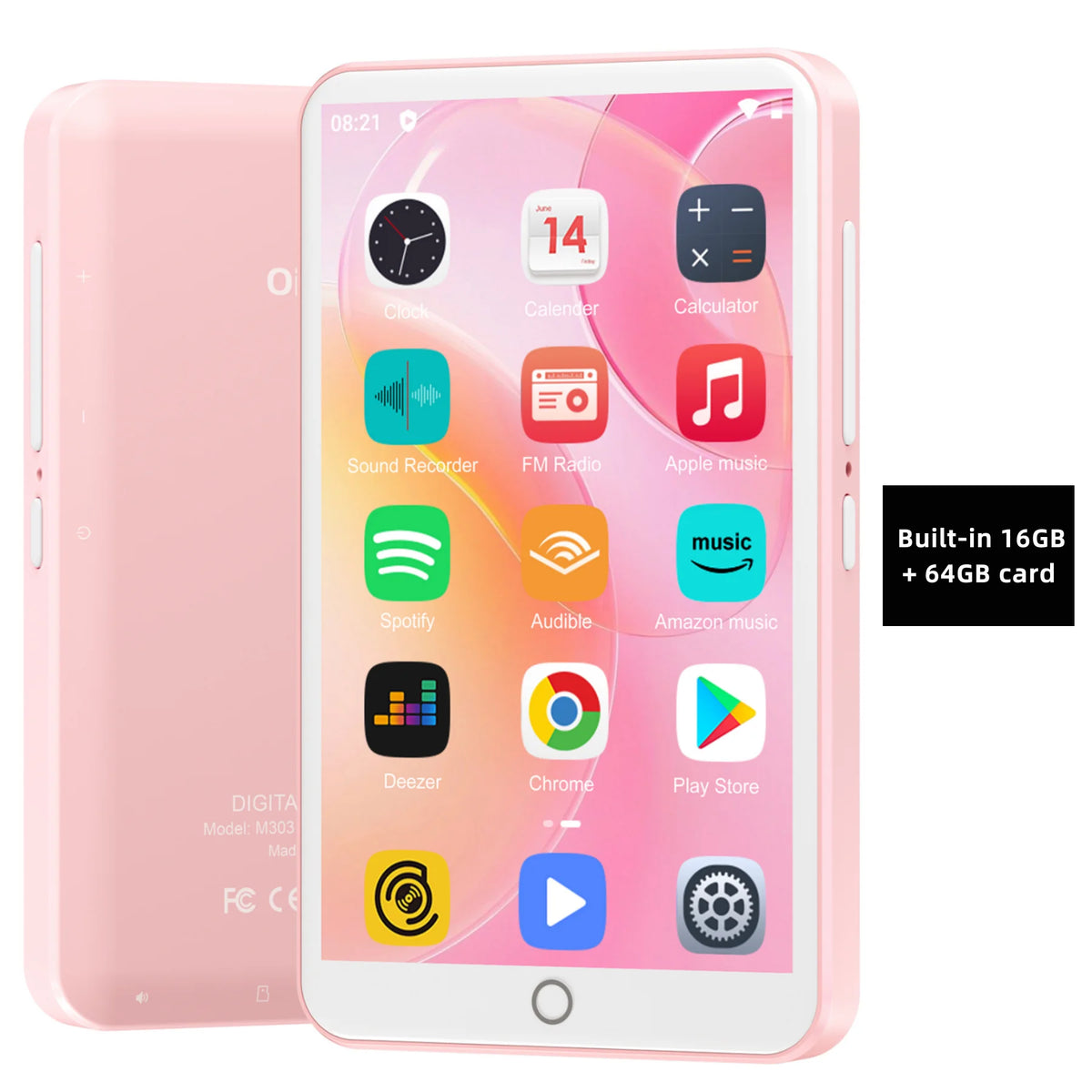 Android 9.0 Oilsky M303pro MP3 Player  with Bluetooth and WiFi, 4.0-inch with speakers capacity up to 512GB