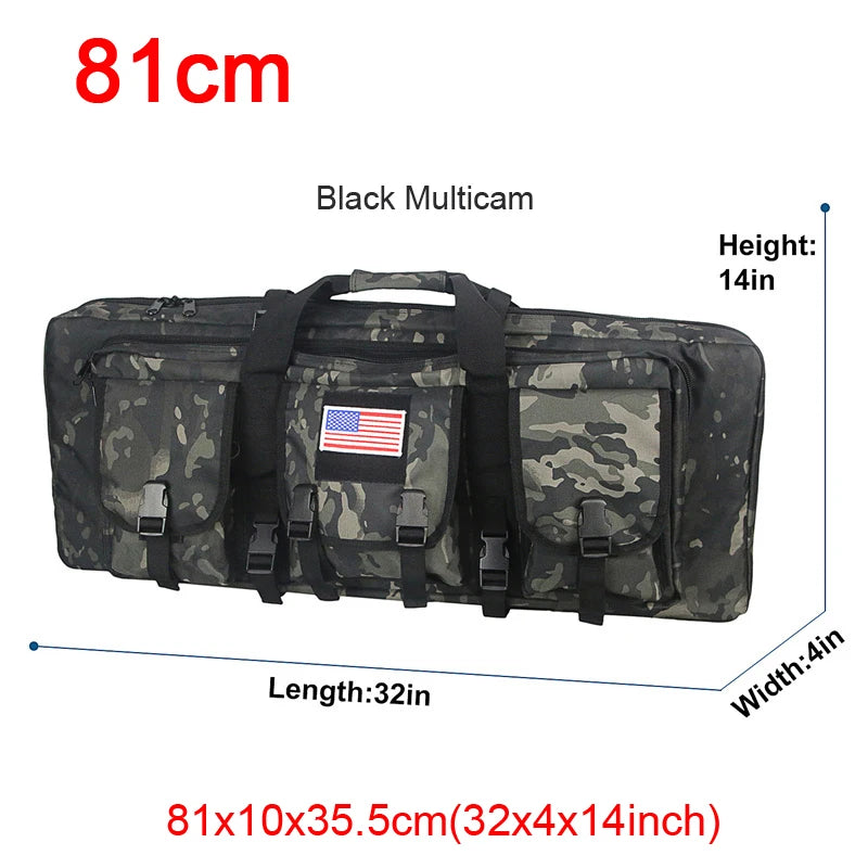 LQARMY 32 38 42 48 inch Tactical Double Rifle Case Molle Rifle Bag Sniper Airsoft Gun Case Backpack Hunting Gun Holster