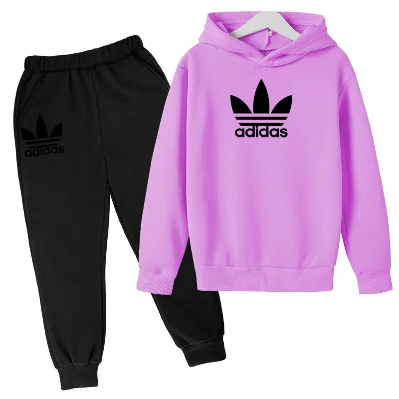 2026Latest Model Kids Boy Girl 3-12YearsSweatshirt+Trousers Autumn Hoodie Letters Sports Pullover  Coat  Leisure Fashion Set