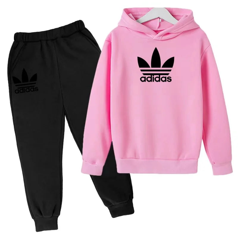 2026Latest Model Kids Boy Girl 3-12YearsSweatshirt+Trousers Autumn Hoodie Letters Sports Pullover  Coat  Leisure Fashion Set