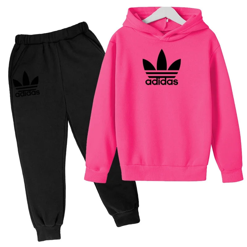 2026Latest Model Kids Boy Girl 3-12YearsSweatshirt+Trousers Autumn Hoodie Letters Sports Pullover  Coat  Leisure Fashion Set
