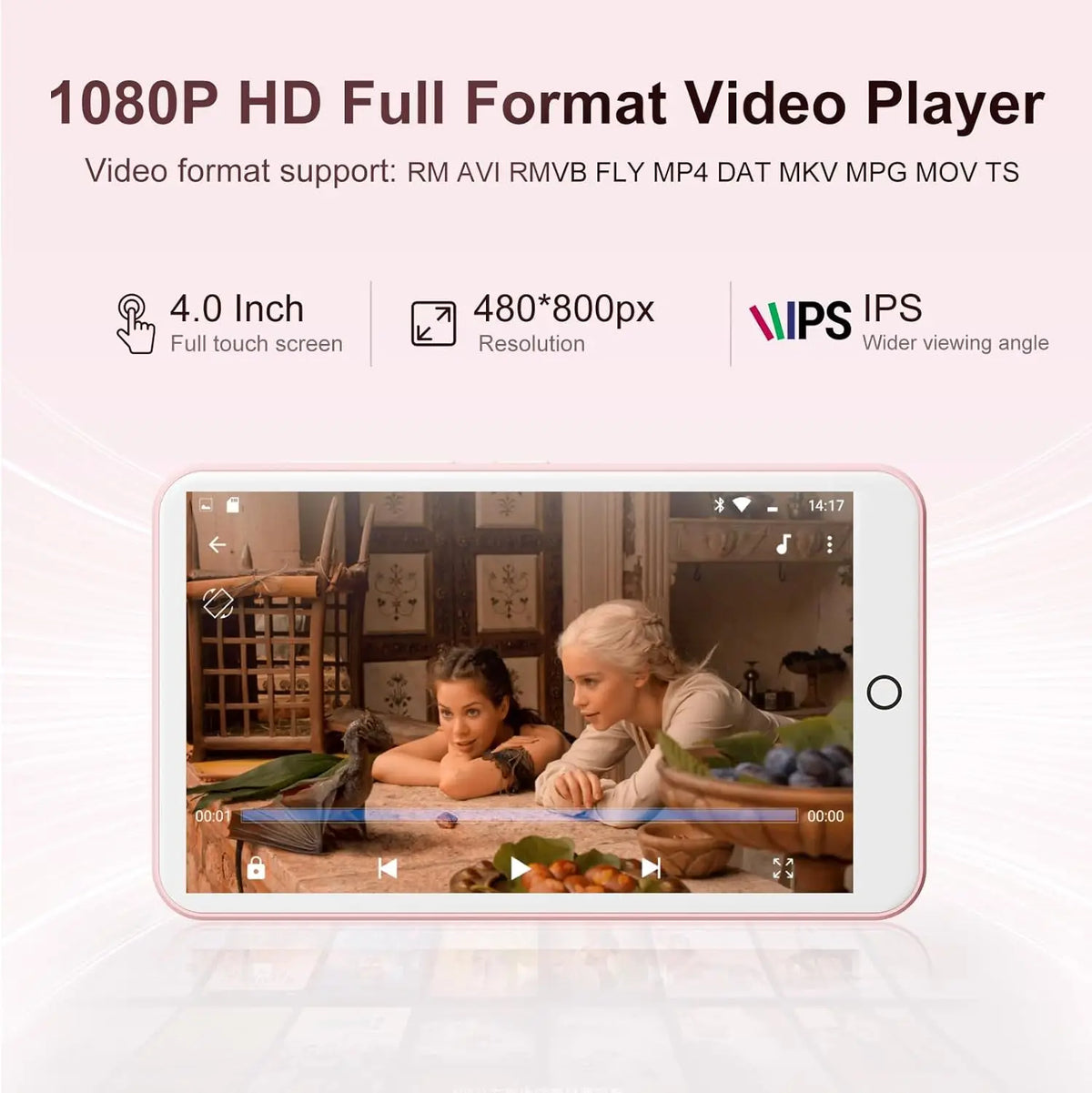 Android 9.0 Oilsky M303pro MP3 Player  with Bluetooth and WiFi, 4.0-inch with speakers capacity up to 512GB