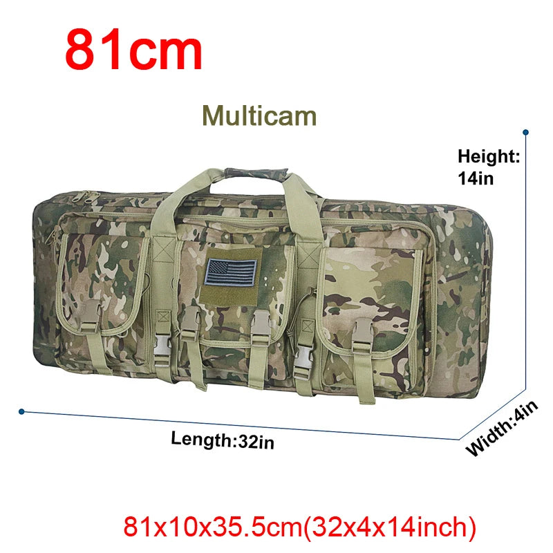 LQARMY 32 38 42 48 inch Tactical Double Rifle Case Molle Rifle Bag Sniper Airsoft Gun Case Backpack Hunting Gun Holster