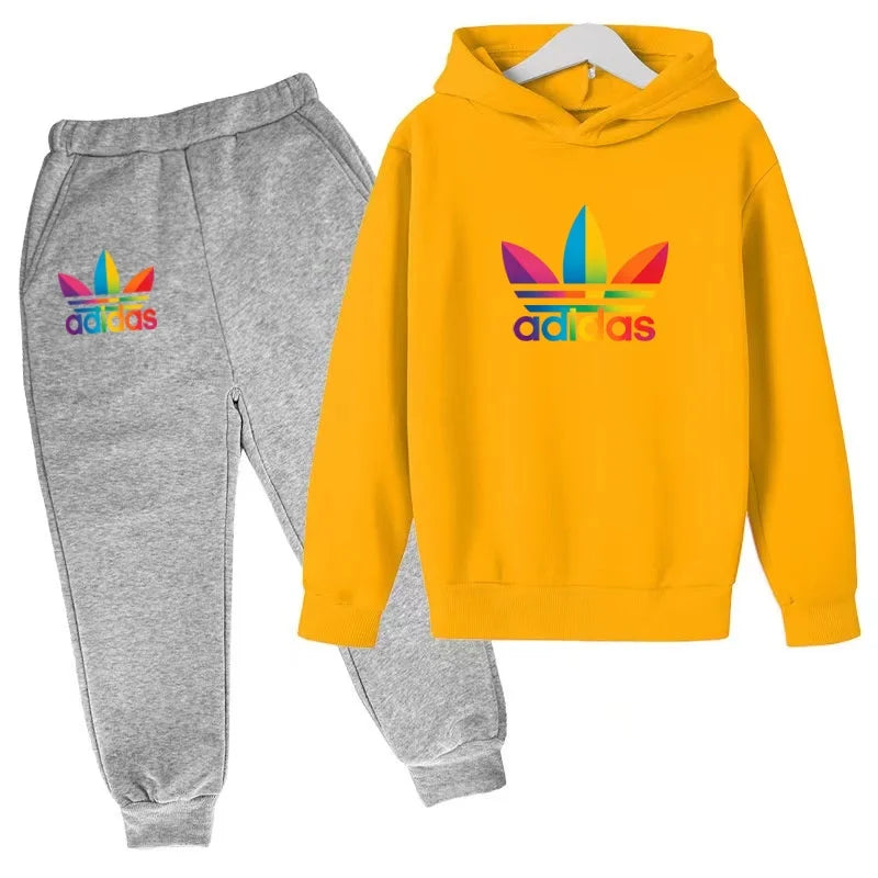 2026Latest Model Kids Boy Girl 3-12YearsSweatshirt+Trousers Autumn Hoodie Letters Sports Pullover  Coat  Leisure Fashion Set