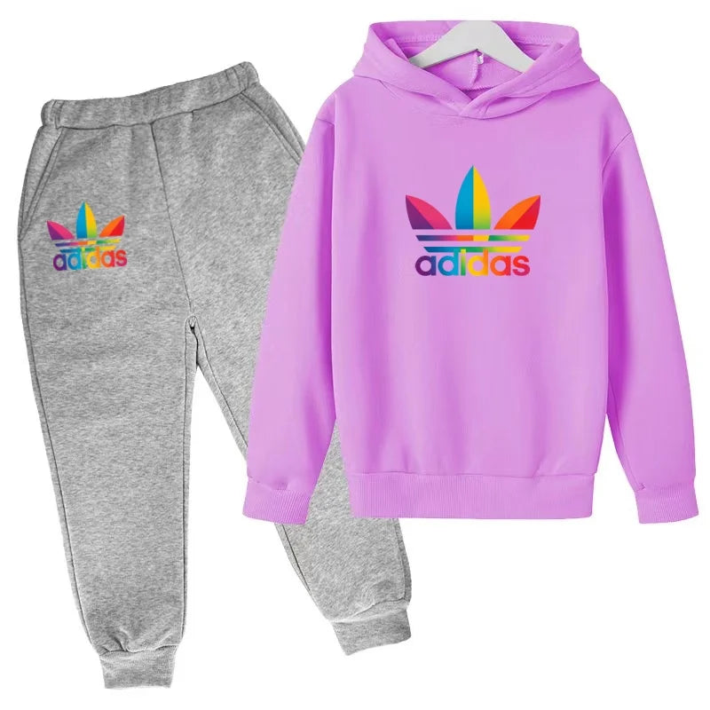2026Latest Model Kids Boy Girl 3-12YearsSweatshirt+Trousers Autumn Hoodie Letters Sports Pullover  Coat  Leisure Fashion Set