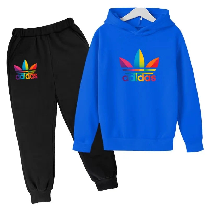 2026Latest Model Kids Boy Girl 3-12YearsSweatshirt+Trousers Autumn Hoodie Letters Sports Pullover  Coat  Leisure Fashion Set