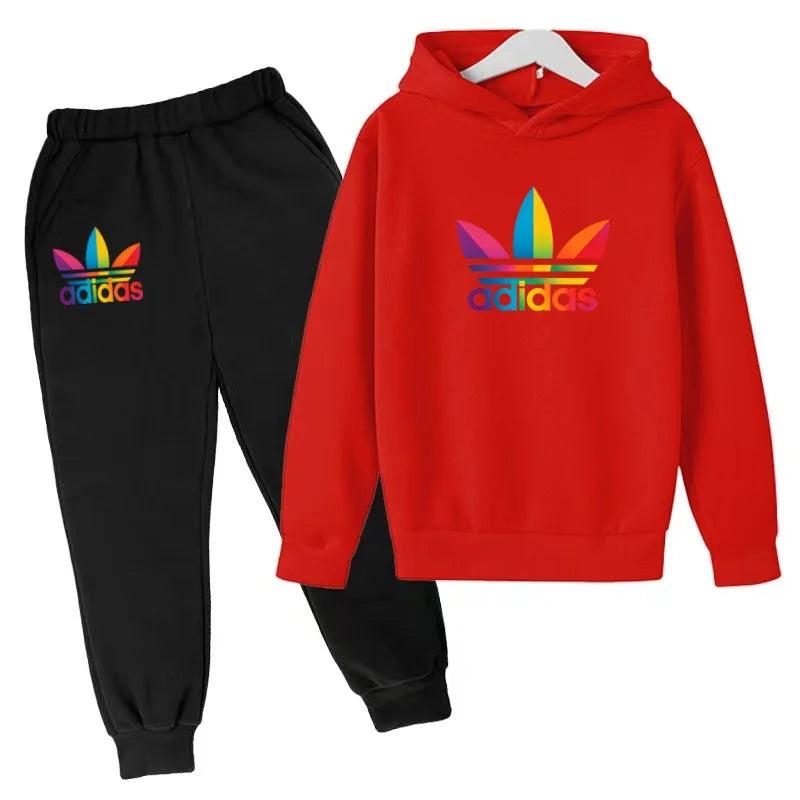 2026Latest Model Kids Boy Girl 3-12YearsSweatshirt+Trousers Autumn Hoodie Letters Sports Pullover  Coat  Leisure Fashion Set
