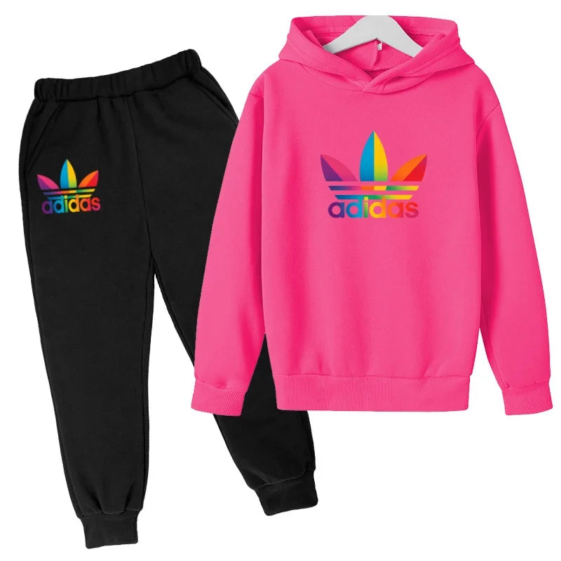 2026Latest Model Kids Boy Girl 3-12YearsSweatshirt+Trousers Autumn Hoodie Letters Sports Pullover  Coat  Leisure Fashion Set