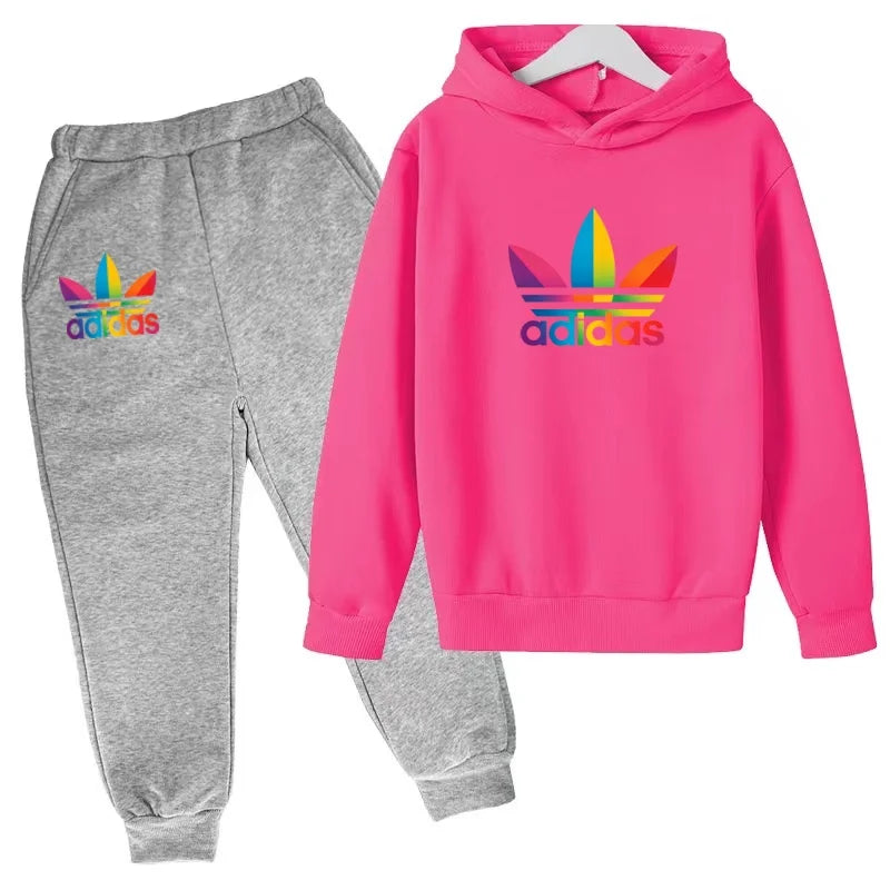 2026Latest Model Kids Boy Girl 3-12YearsSweatshirt+Trousers Autumn Hoodie Letters Sports Pullover  Coat  Leisure Fashion Set