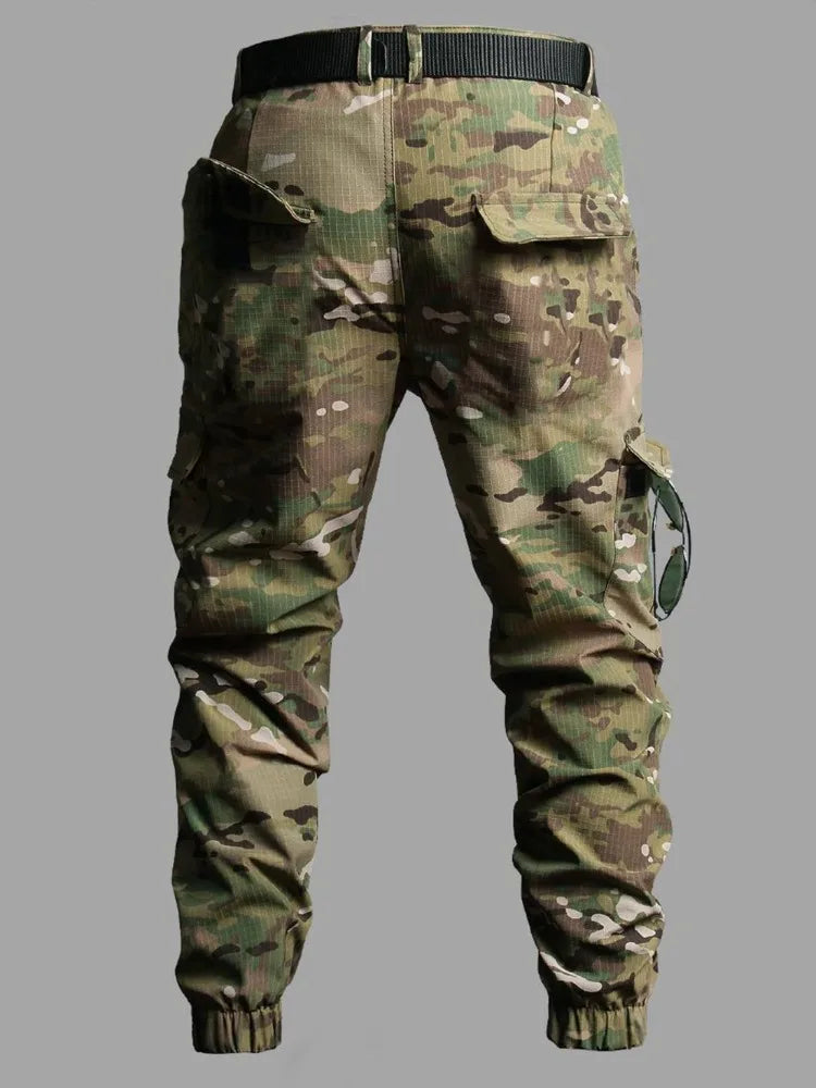Men Tactical Joggers Outdoor Ripstop Hunting Cargo Pants Working Clothing Hiking Lightweight Camouflage Trousers Mens Streetwear