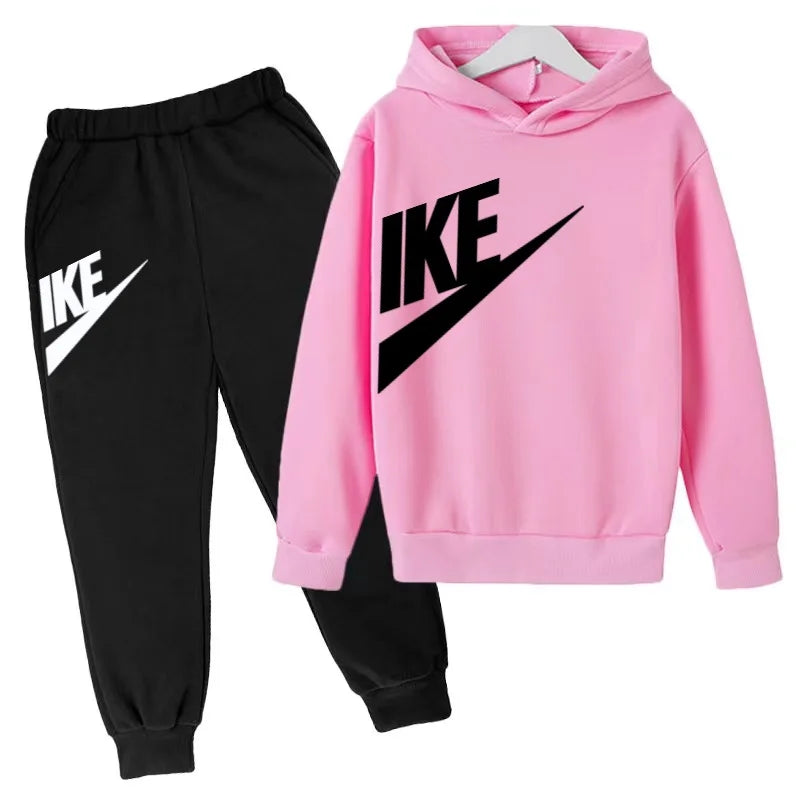 Children 3-12 Years Old Autumn Winter Hoodie Long-sleeved Boys Sweatshirt Girls Toddler Sports Coat Top+Pants Stylish Casual Set