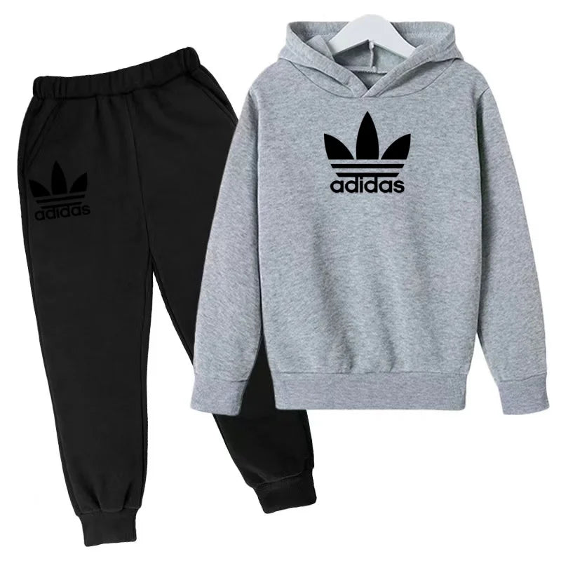 2026Latest Model Kids Boy Girl 3-12YearsSweatshirt+Trousers Autumn Hoodie Letters Sports Pullover  Coat  Leisure Fashion Set