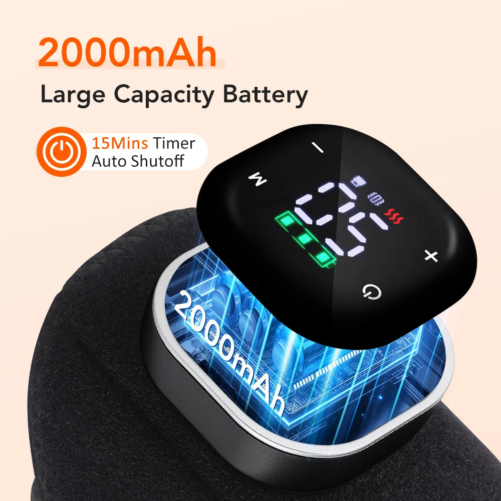 Rechargeable Heated Wrist Brace for Left/Right Hand 5 Levels Hot Compress 3 Levels Vibration Red Light Wrist Massager Wrap