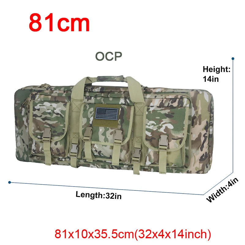 LQARMY 32 38 42 48 inch Tactical Double Rifle Case Molle Rifle Bag Sniper Airsoft Gun Case Backpack Hunting Gun Holster