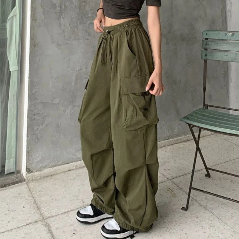 Retro Cargo Pants Women Fashion Streetwear High Waist Thin Casual Sweatpants Harajuku Sports Pants Woman Clothes Trousers Mujer