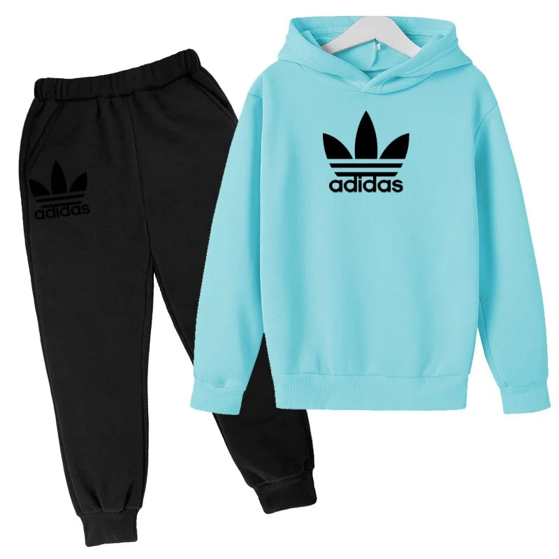 2026Latest Model Kids Boy Girl 3-12YearsSweatshirt+Trousers Autumn Hoodie Letters Sports Pullover  Coat  Leisure Fashion Set