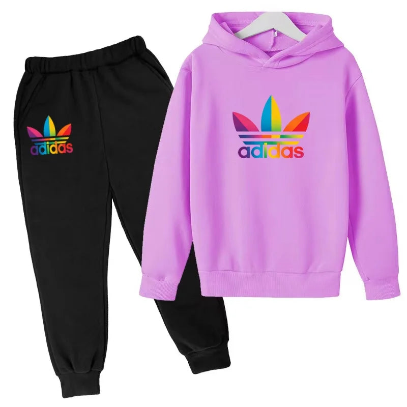 2026Latest Model Kids Boy Girl 3-12YearsSweatshirt+Trousers Autumn Hoodie Letters Sports Pullover  Coat  Leisure Fashion Set