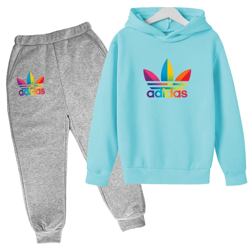 2026Latest Model Kids Boy Girl 3-12YearsSweatshirt+Trousers Autumn Hoodie Letters Sports Pullover  Coat  Leisure Fashion Set