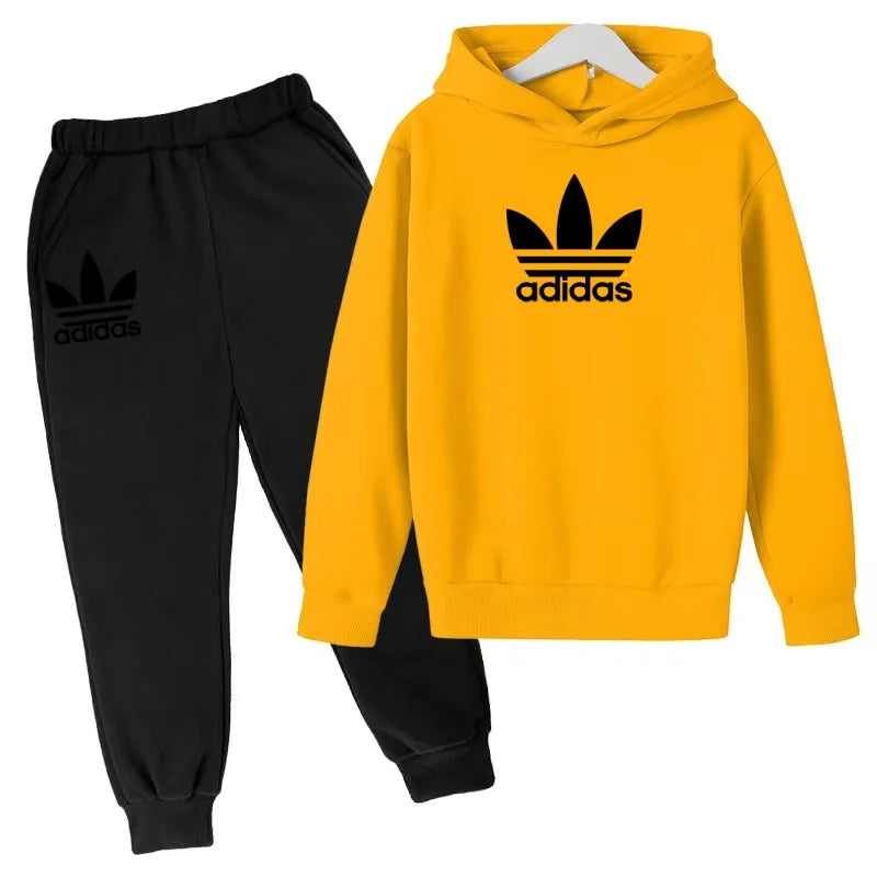 2026Latest Model Kids Boy Girl 3-12YearsSweatshirt+Trousers Autumn Hoodie Letters Sports Pullover  Coat  Leisure Fashion Set
