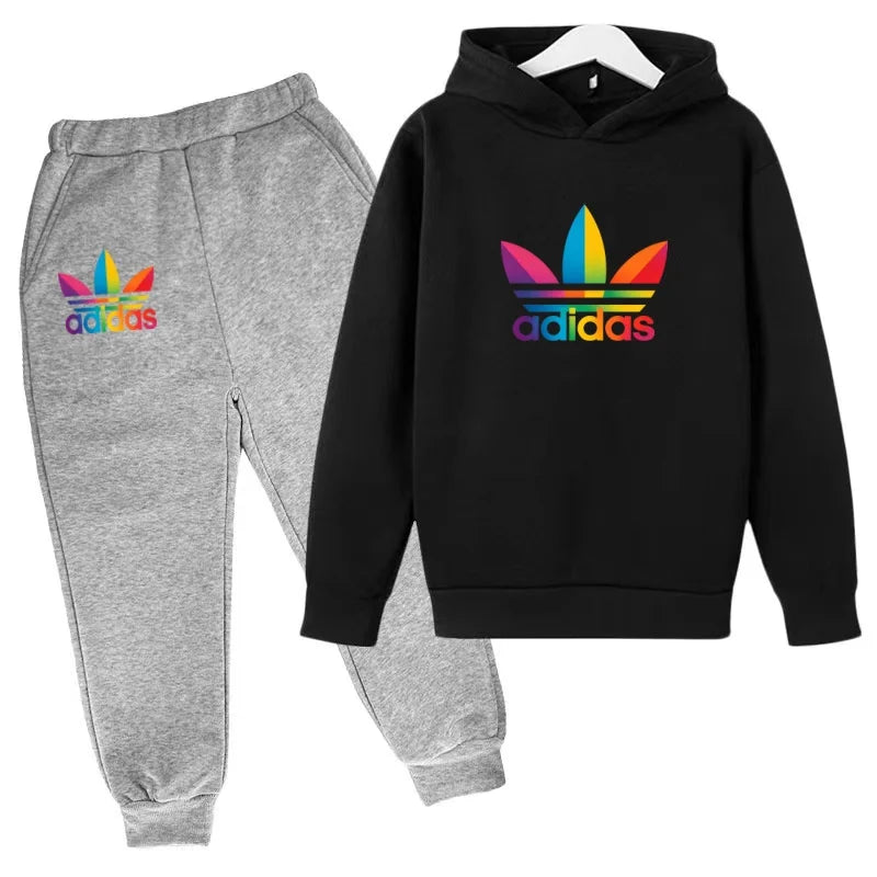 2026Latest Model Kids Boy Girl 3-12YearsSweatshirt+Trousers Autumn Hoodie Letters Sports Pullover  Coat  Leisure Fashion Set