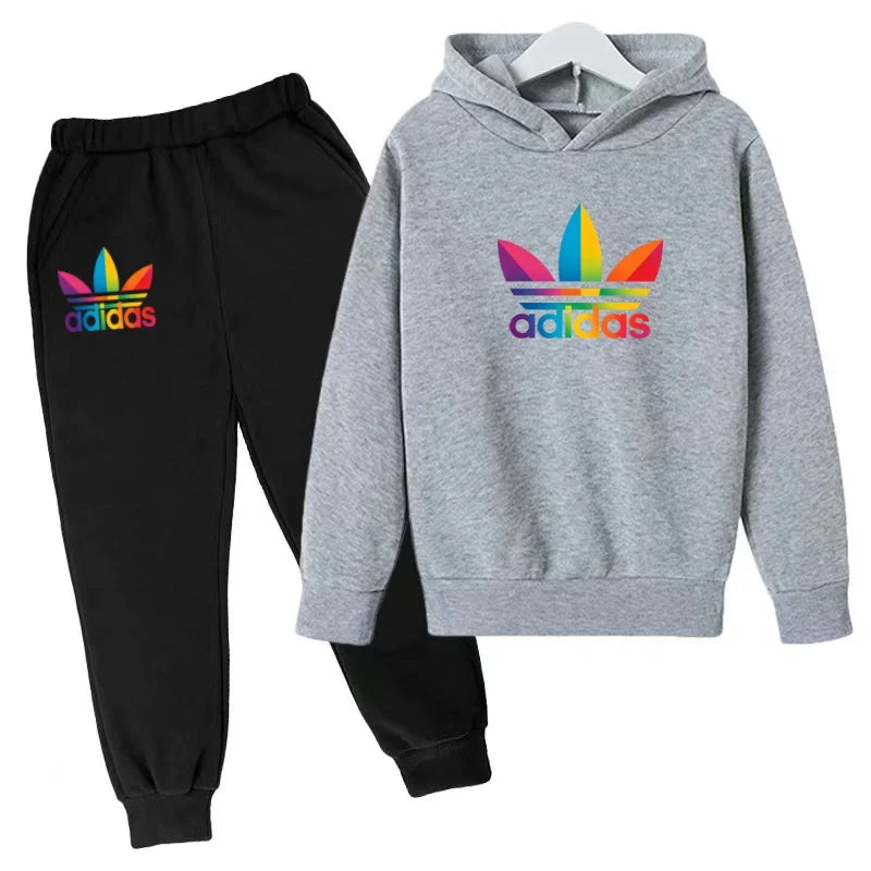 2026Latest Model Kids Boy Girl 3-12YearsSweatshirt+Trousers Autumn Hoodie Letters Sports Pullover  Coat  Leisure Fashion Set